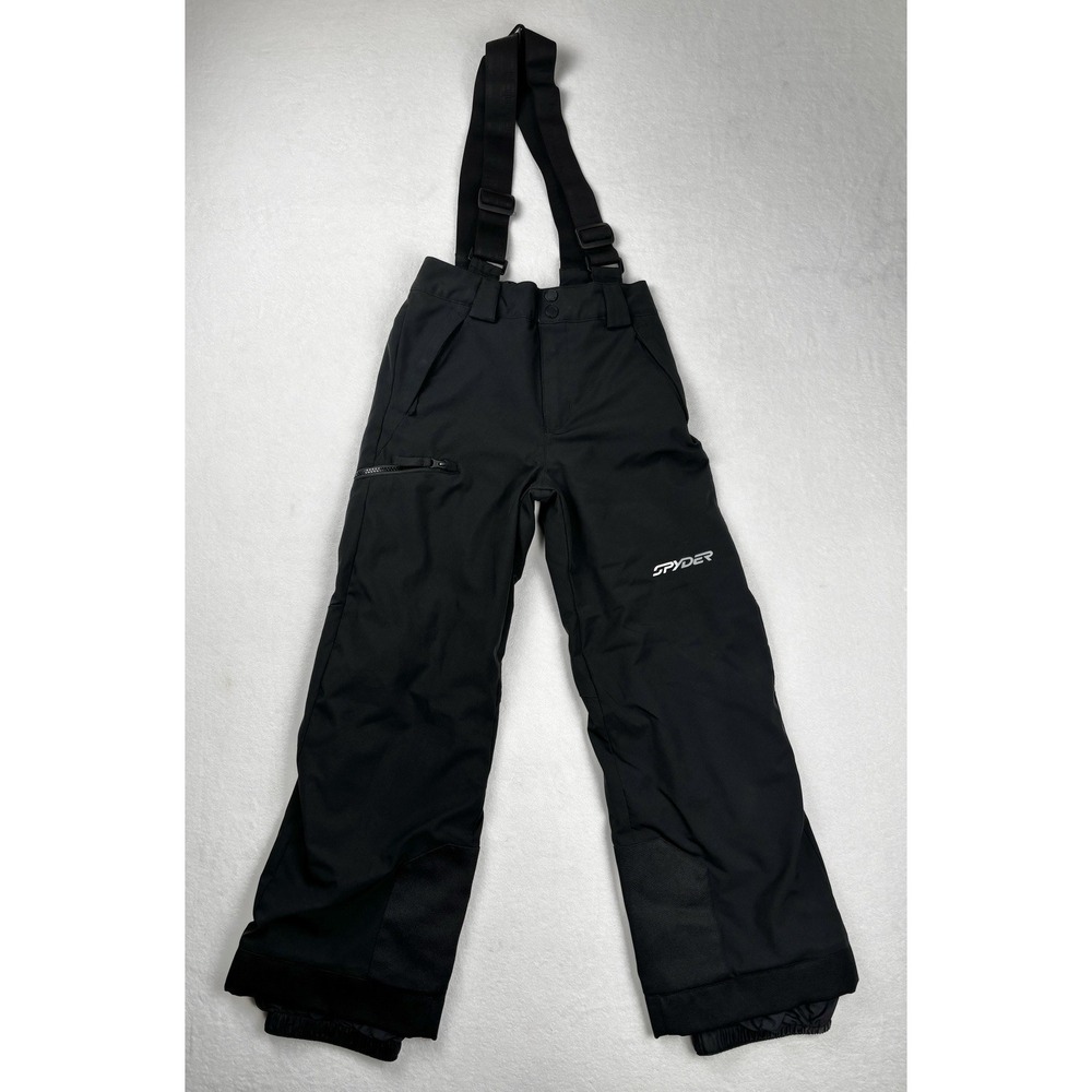 Spyder Youth Ski Pants‎ Bib Snow Pants Black Size 12 Adjustable Straps